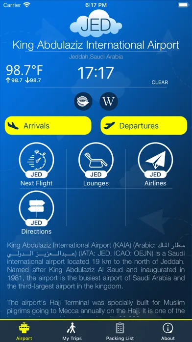 ภาพหน้าจอของ Jeddah Airport Info + Radar