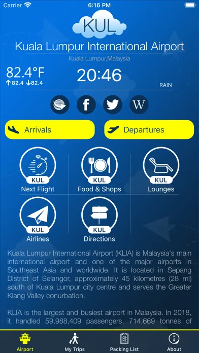 Capturas de pantalla de Kuala Lumpur KUL Airport Info
