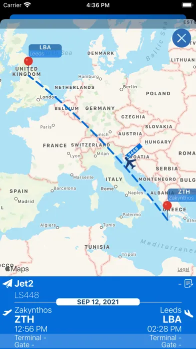 Tangkapan layar Leeds Airport LBA Info + Radar