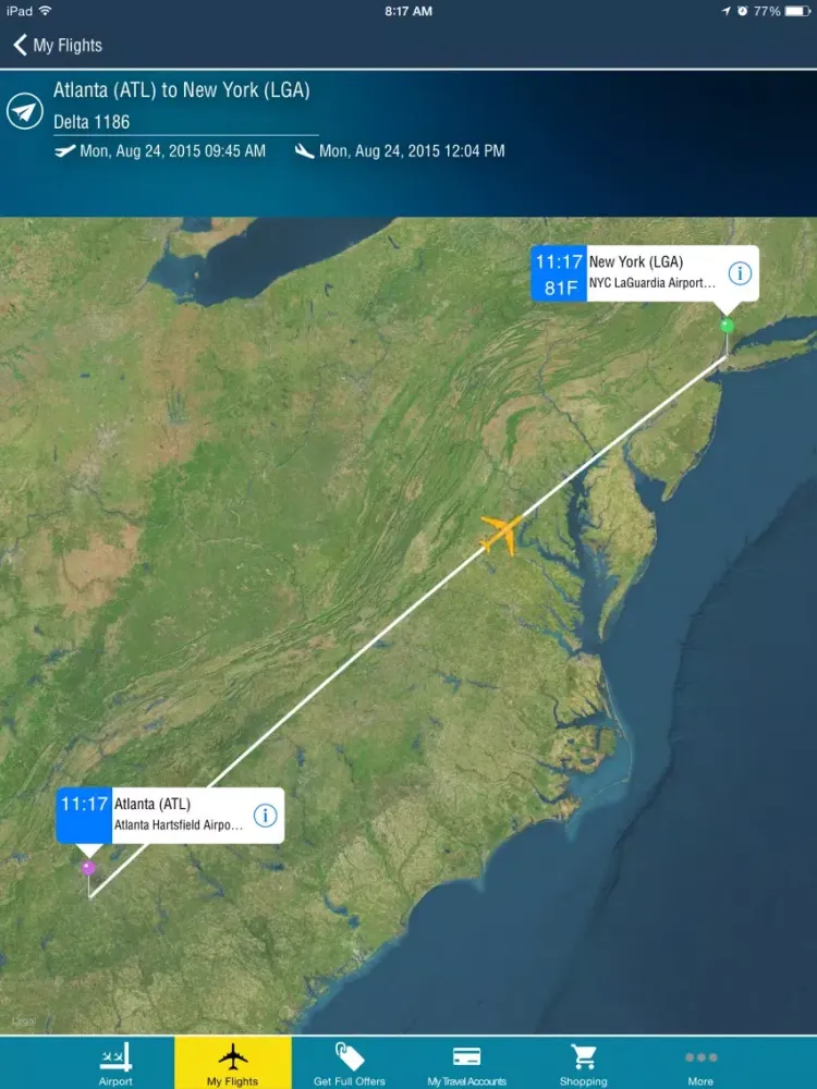 ภาพหน้าจอของ LaGuardia Airport (LGA) + Flight Tracker New York City iPad 
