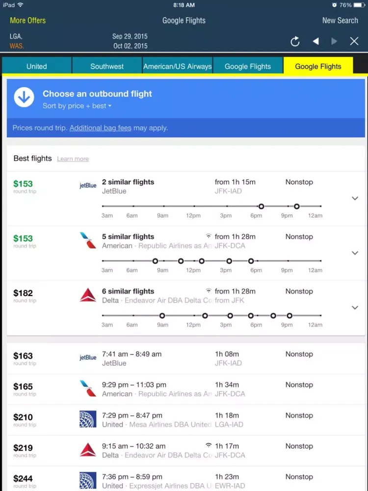 ภาพหน้าจอของ LaGuardia Airport (LGA) + Flight Tracker New York City iPad 