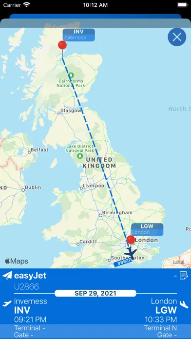 Gatwick Airport (LGW)+ Radar स्क्रीनशॉट