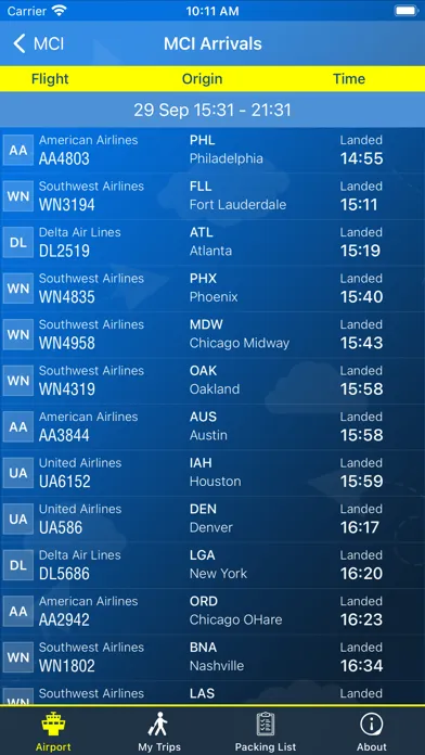 Kansas City Airport MCI +Radar スクリーンショット