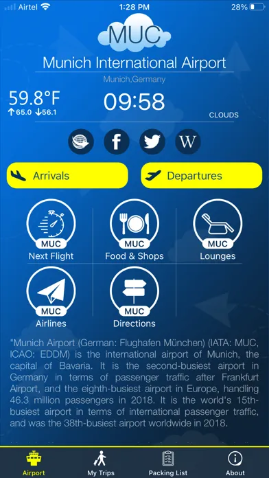 Zrzuty ekranu Munich Airport Info + Radar