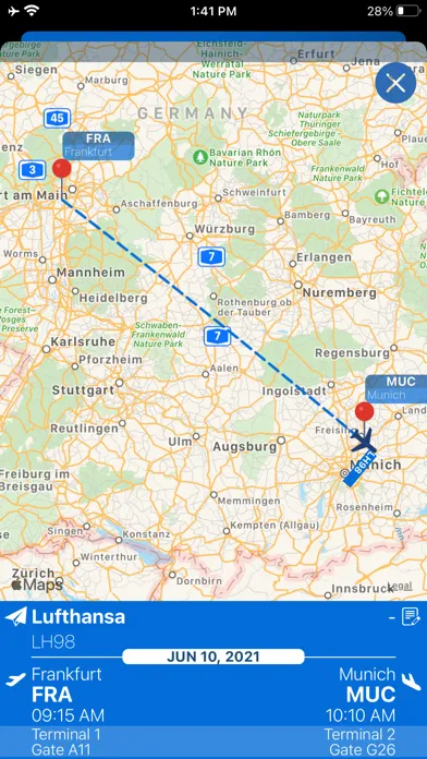 Zrzuty ekranu Munich Airport Info + Radar