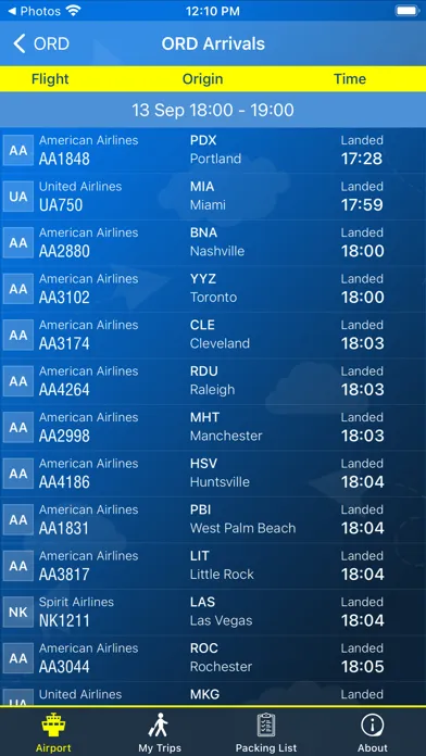 Ảnh chụp màn hình của Chicago Airport Info + Radar