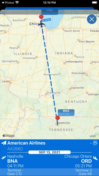 Ảnh chụp màn hình của Chicago Airport Info + Radar