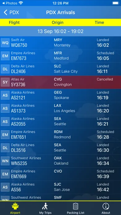 Capturas de pantalla de Portland Airport (PDX) + Radar
