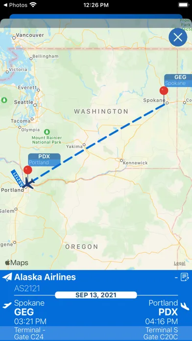Capturas de pantalla de Portland Airport (PDX) + Radar