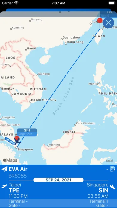 Captures d'écran de Changi Airport (SIN) + Radar