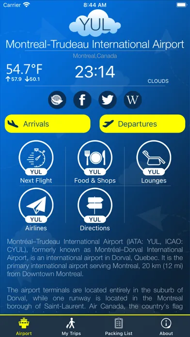 Montreal Airport (YUL) + Radar स्क्रीनशॉट