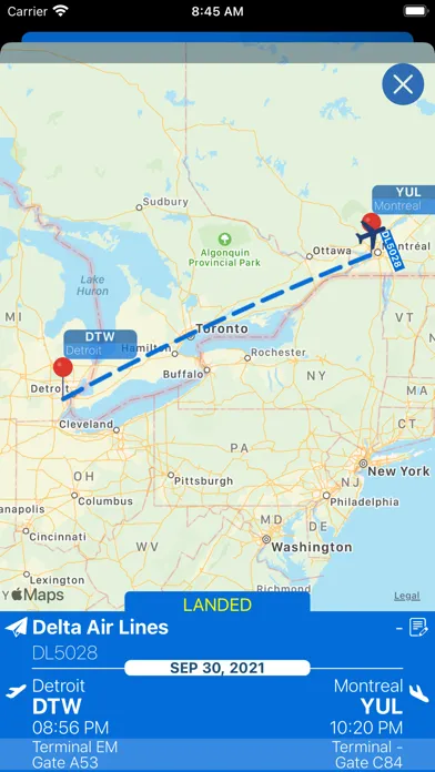 Montreal Airport (YUL) + Radar स्क्रीनशॉट