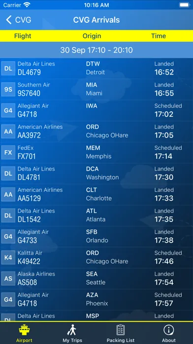 Cincinnati Airport CVG + Radar Ekran Görüntüleri