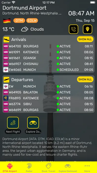 Dortmund Airport (DTM) + Radar Ekran Görüntüleri