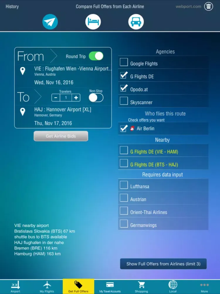 Hannover Airport Pro (HAJ)+ Flight Tracker iPad  Screenshots