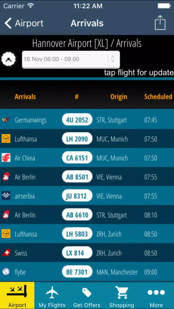 Hannover Airport Pro (HAJ)+ Flight Tracker Screenshots