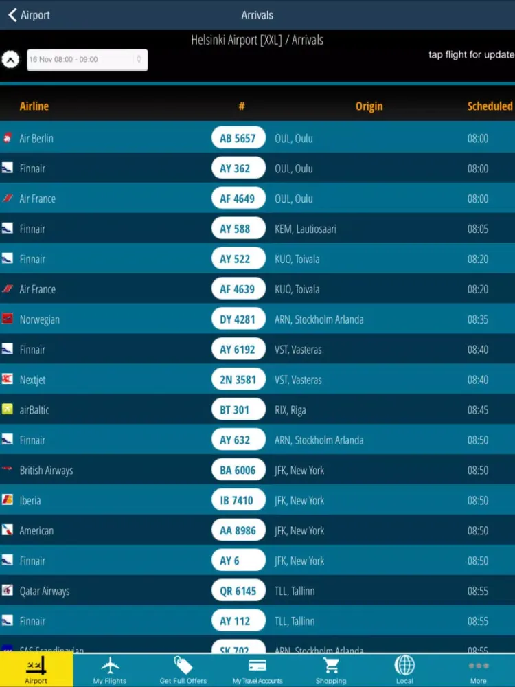 Helsinki Vantaan Airport Pro (HEL)+ Flight Tracker iPad  Ekran Görüntüleri