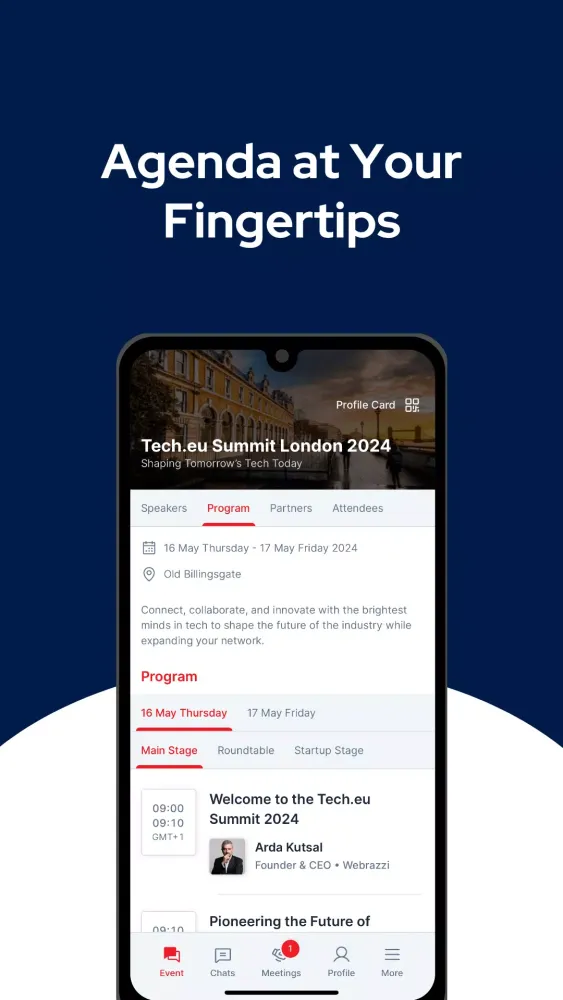Tangkapan layar Tech.eu Events