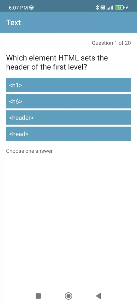 Capturas de tela do HTML Quiz