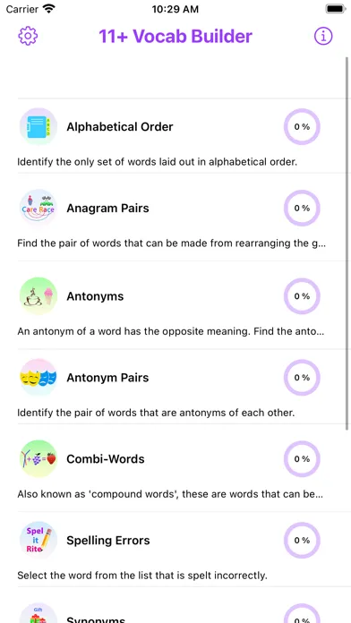 ภาพหน้าจอของ 11+ Vocabulary Builder Lite