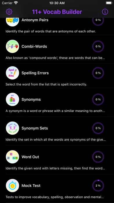ภาพหน้าจอของ 11+ Vocabulary Builder Lite