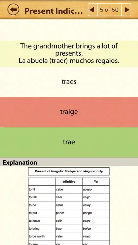 Zrzuty ekranu Spanish Grammar for English Speakers Lite
