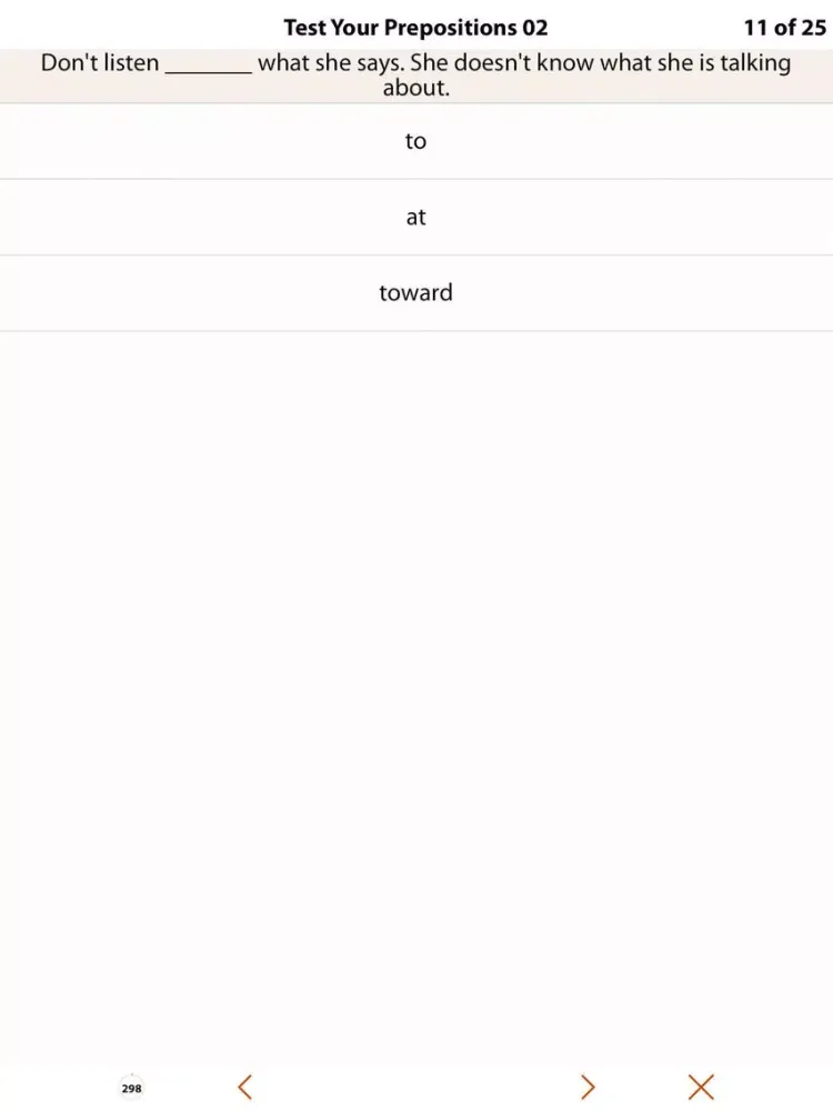 Capturas de tela do Test Your Prepositions iPad 