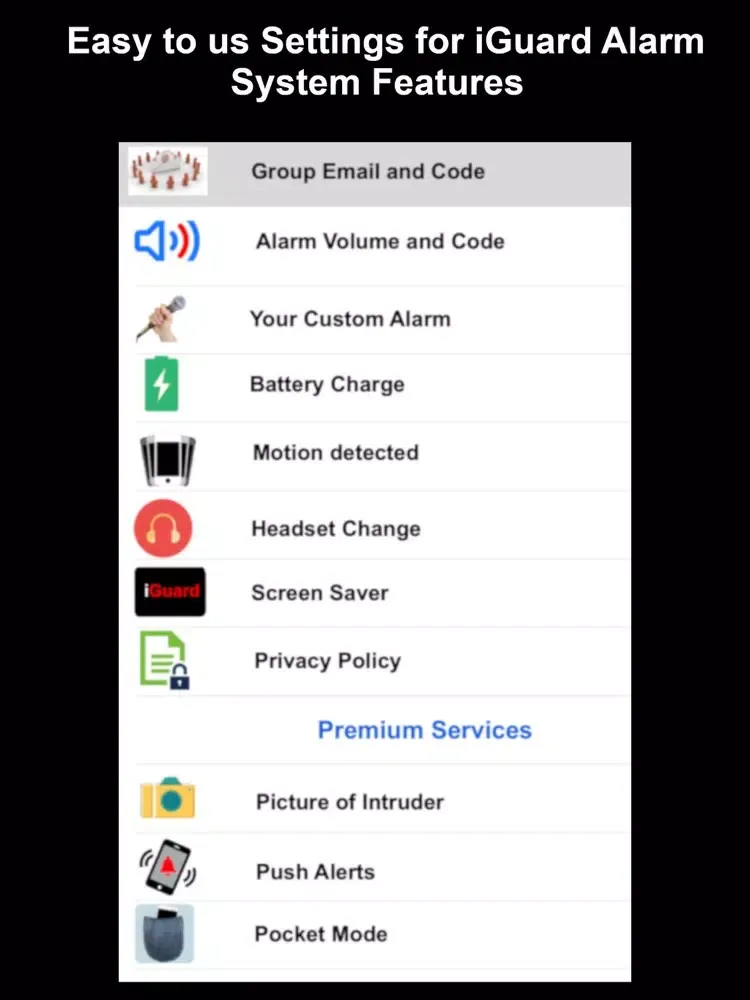 iGuard Phone Alarm Alert iPad  سکرین شاٹس