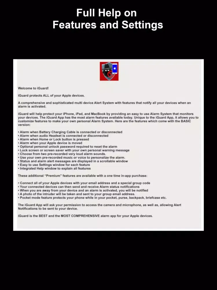 iGuard Phone Alarm Alert iPad  سکرین شاٹس