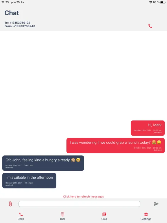 Talkyto - Twilio calls & SMS iPad  स्क्रीनशॉट
