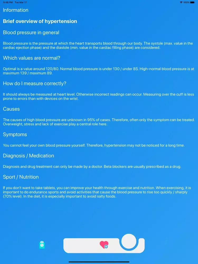 تصاویر Blood pressure diary Pro iPad 