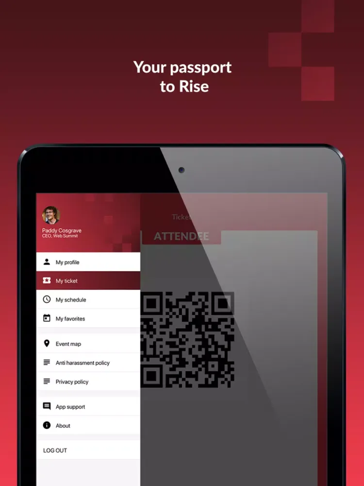 ภาพหน้าจอของ RISEConf iPad 