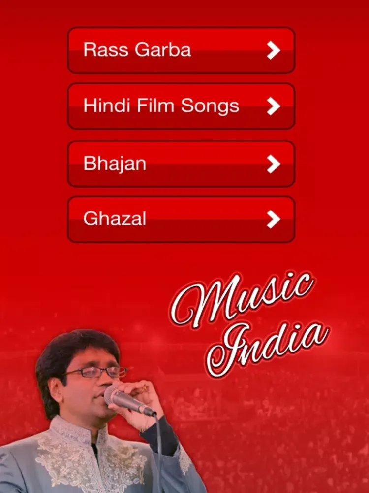 Capturas de tela do musicindia iPad 