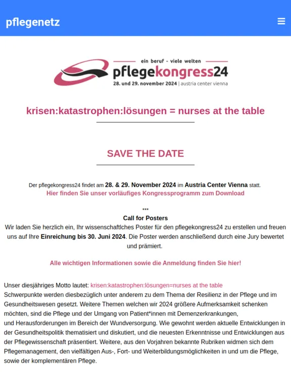 pflegekongress24 iPad  Ekran Görüntüleri