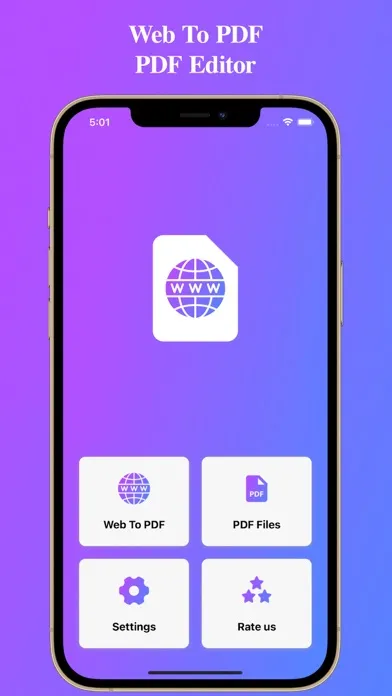 Captures d'écran de Web To PDF : PDF Editor