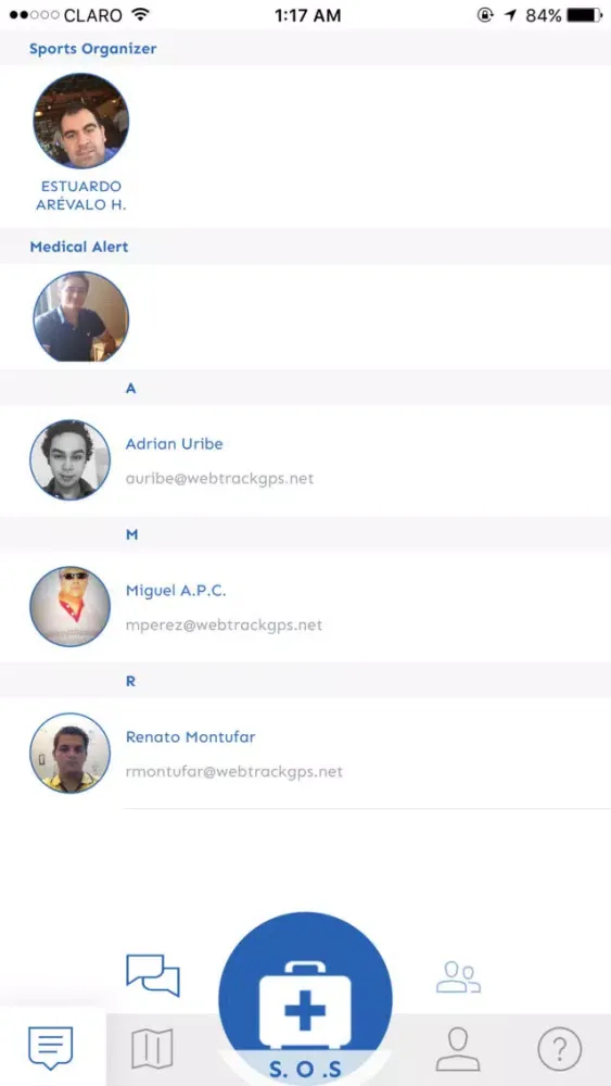 Ảnh chụp màn hình của WatchMySports Webtrack
