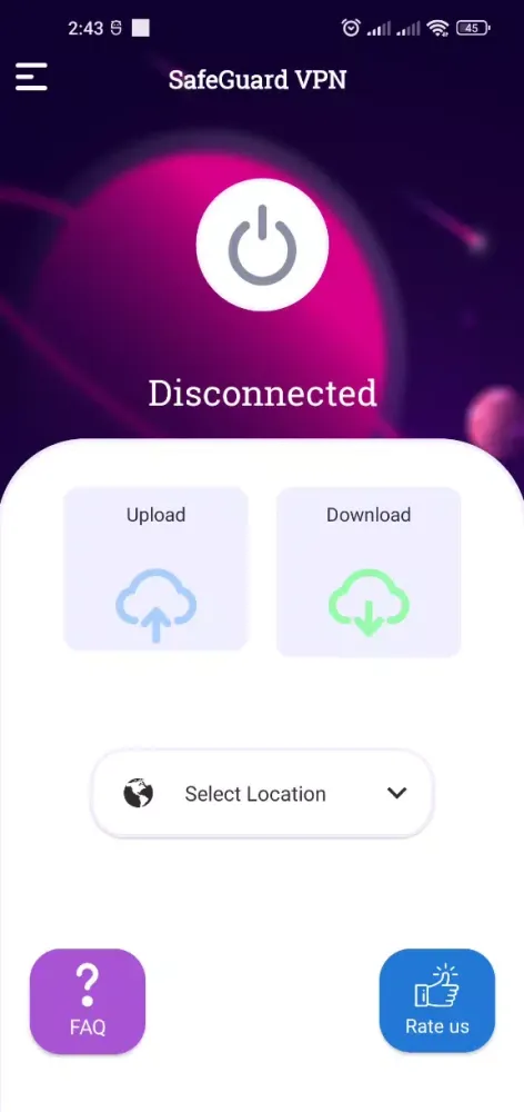 SafeGuard Protect VPN Screenshots