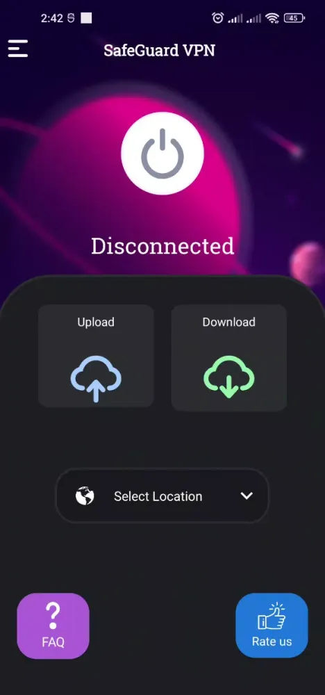 SafeGuard Protect VPN Screenshots