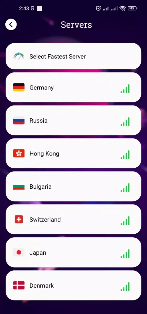 SafeGuard Protect VPN Screenshots