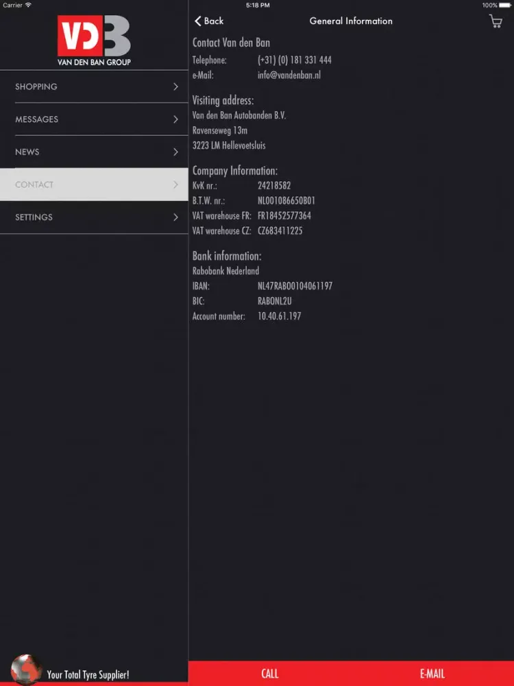 Capturas de pantalla de Van den Ban iPad 