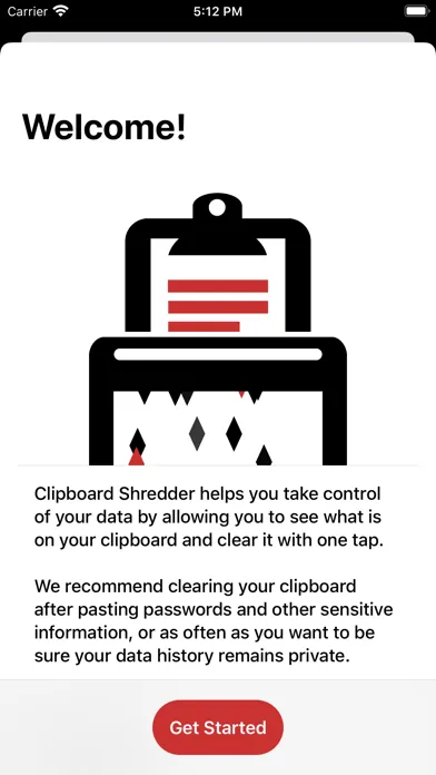 Tangkapan layar Clipboard Shredder
