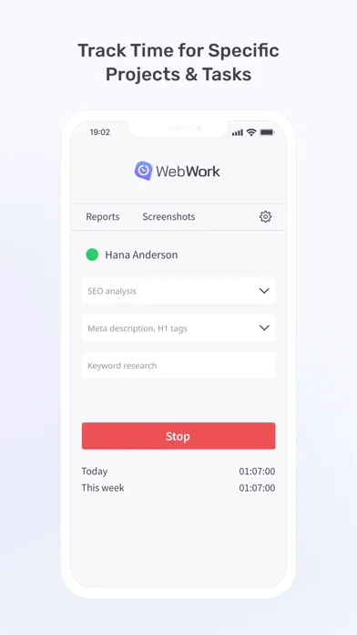 Ảnh chụp màn hình của WebWork Time Tracker
