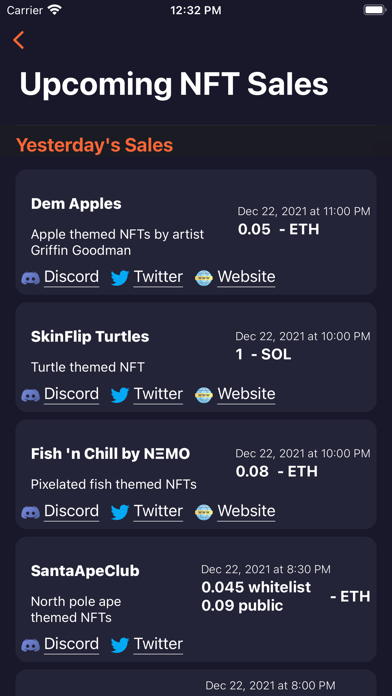 uNFT: Upcoming & Rarity tools Screenshots