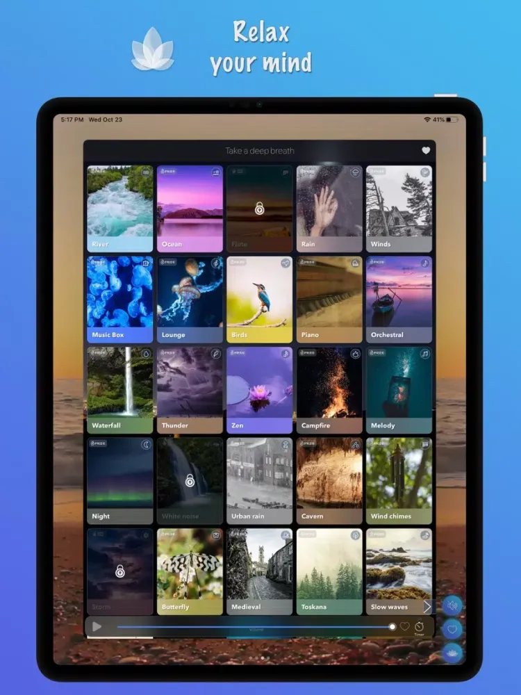 Calmest : Meditate,Sleep,Relax iPad  स्क्रीनशॉट