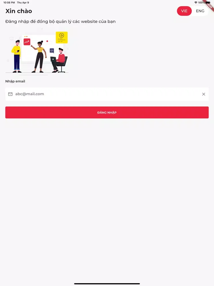 ภาพหน้าจอของ WeCode Websites App iPad 