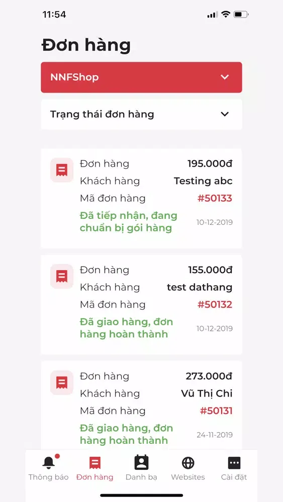 ภาพหน้าจอของ WeCode Websites App