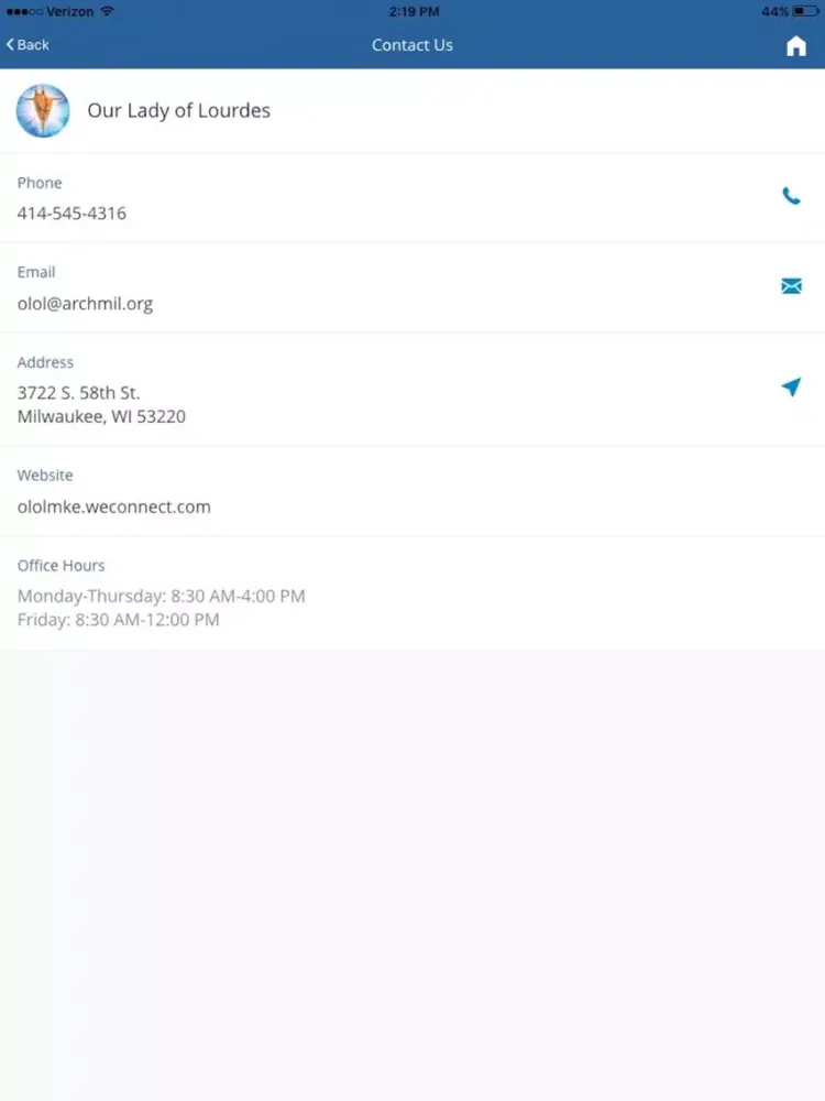 Our Lady of Lourdes Catholic Church Milwaukee iPad 应用截图