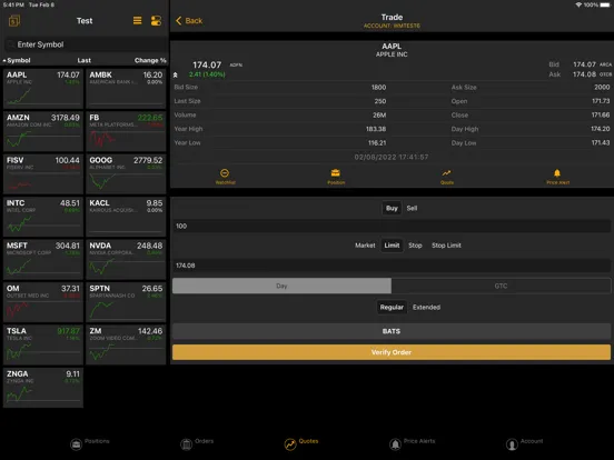 Capturas de tela do Wedbush EOS iPad 