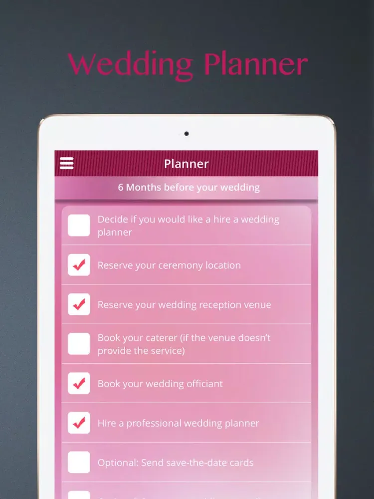 The Wedding Planner: Ideas, Wedding Countdown, Checklist, Vendors, Inspiration and More iPad  سکرین شاٹس