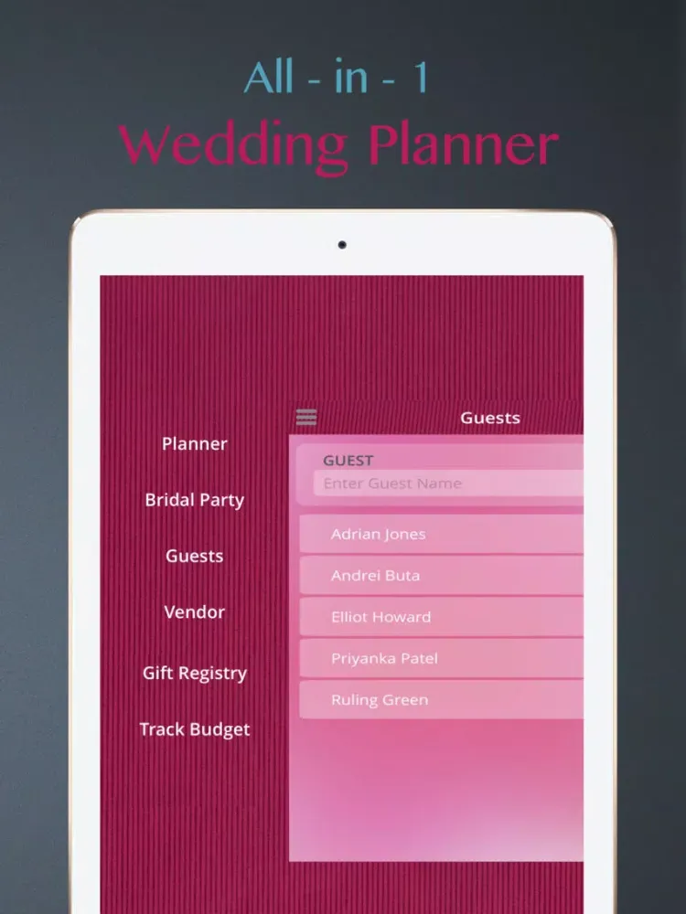 The Wedding Planner: Ideas, Wedding Countdown, Checklist, Vendors, Inspiration and More iPad  سکرین شاٹس